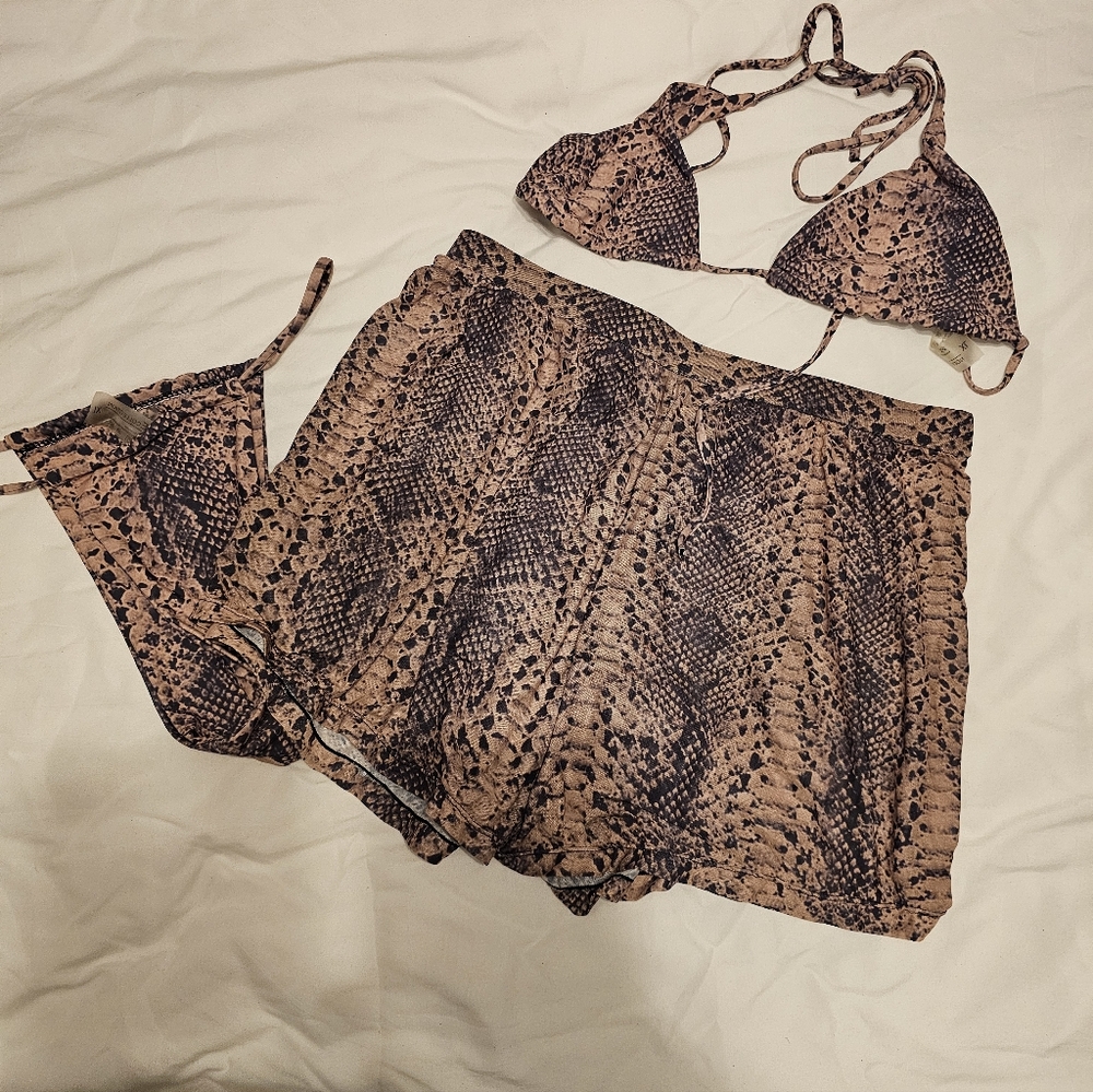 Snake Print Bikini Set